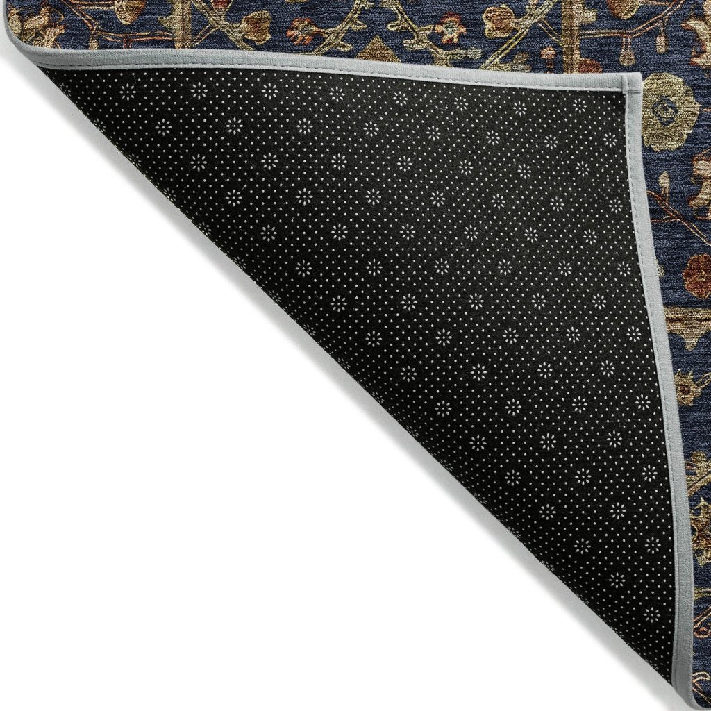LOOMLAN Rugs Zara Blue Washable Indoor-Outdoor Rug