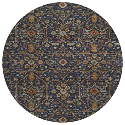 LOOMLAN Rugs Zara Blue Washable Indoor-Outdoor Rug