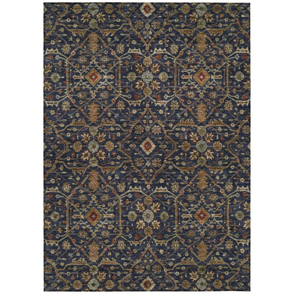 LOOMLAN Rugs Zara Blue Washable Indoor-Outdoor Rug