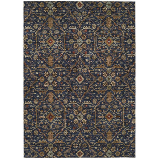 LOOMLAN Rugs Zara Blue Washable Indoor-Outdoor Rug
