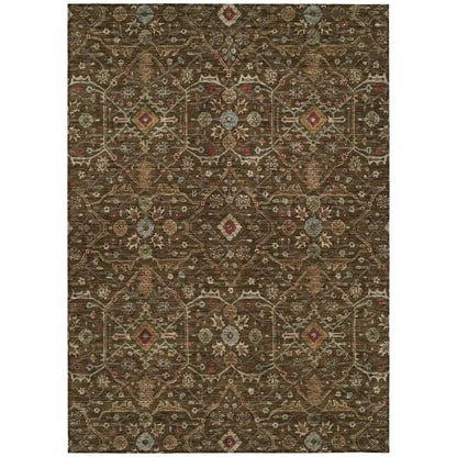 LOOMLAN Rugs Zara Brown Washable Indoor-Outdoor Rug