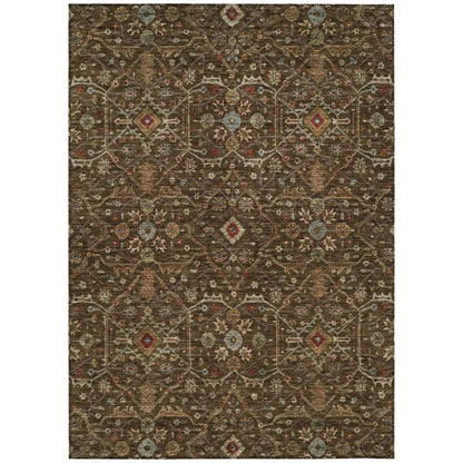 LOOMLAN Rugs Zara Brown Washable Indoor-Outdoor Rug