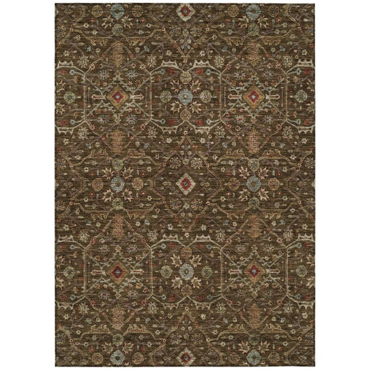 LOOMLAN Rugs Zara Brown Washable Indoor-Outdoor Rug