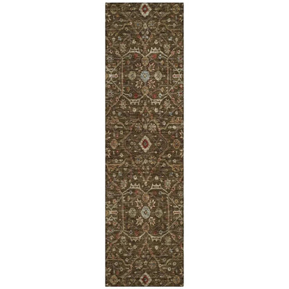 LOOMLAN Rugs Zara Brown Washable Indoor-Outdoor Rug