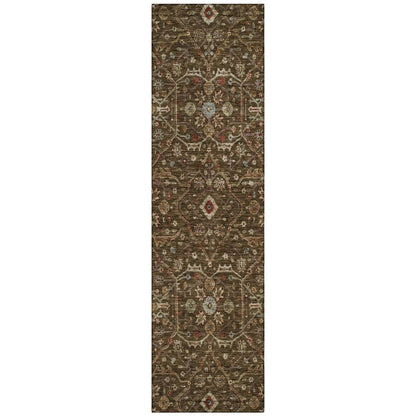 LOOMLAN Rugs Zara Brown Washable Indoor-Outdoor Rug