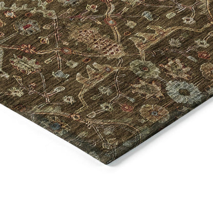 LOOMLAN Rugs Zara Brown Washable Indoor-Outdoor Rug