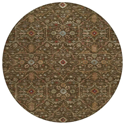 LOOMLAN Rugs Zara Brown Washable Indoor-Outdoor Rug