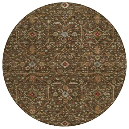 LOOMLAN Rugs Zara Brown Washable Indoor-Outdoor Rug