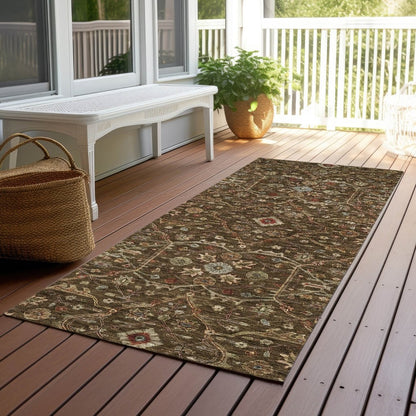 LOOMLAN Rugs Zara Brown Washable Indoor-Outdoor Rug
