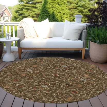 LOOMLAN Rugs Zara Brown Washable Indoor-Outdoor Rug