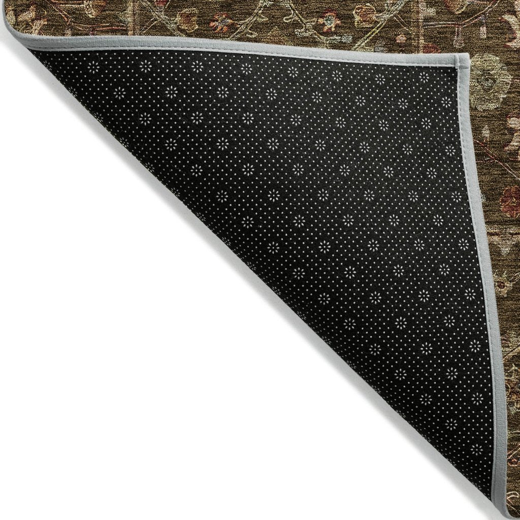 LOOMLAN Rugs Zara Brown Washable Indoor-Outdoor Rug