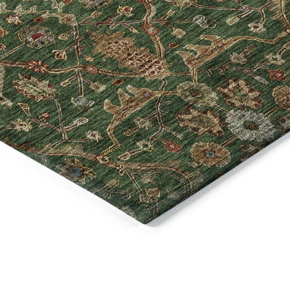 LOOMLAN Rugs Zara Green Washable Indoor-Outdoor Rug