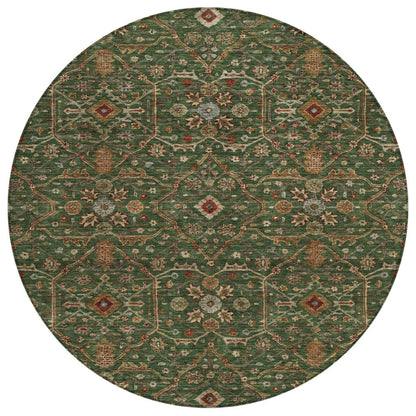 LOOMLAN Rugs Zara Green Washable Indoor-Outdoor Rug