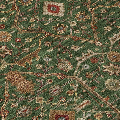 LOOMLAN Rugs Zara Green Washable Indoor-Outdoor Rug