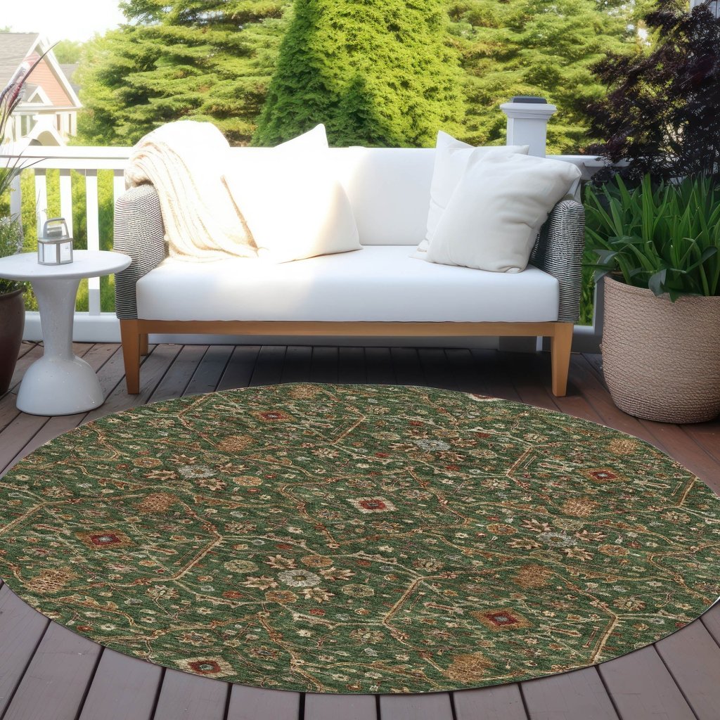 LOOMLAN Rugs Zara Green Washable Indoor-Outdoor Rug