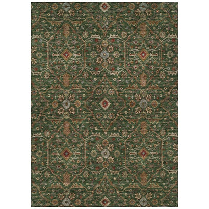 LOOMLAN Rugs Zara Green Washable Indoor-Outdoor Rug