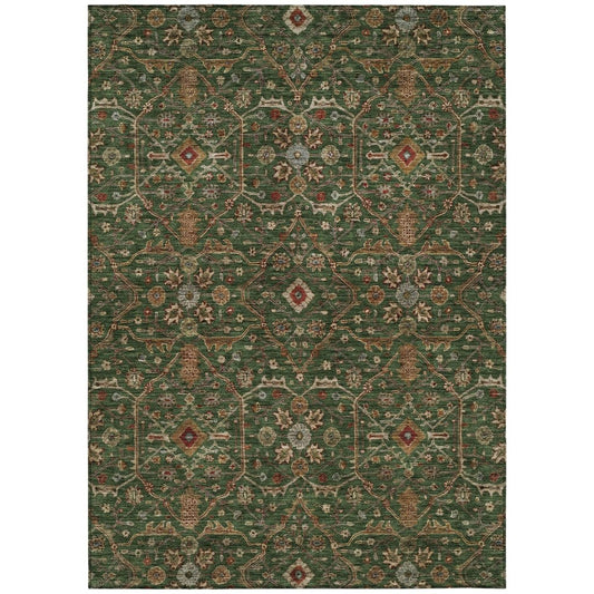 LOOMLAN Rugs Zara Green Washable Indoor-Outdoor Rug