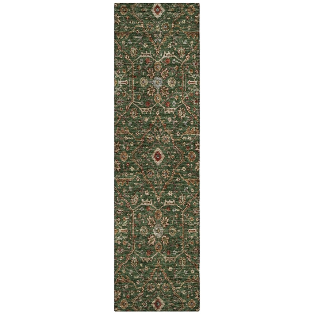 LOOMLAN Rugs Zara Green Washable Indoor-Outdoor Rug
