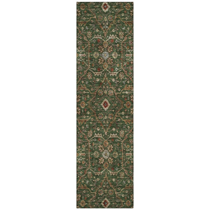 LOOMLAN Rugs Zara Green Washable Indoor-Outdoor Rug