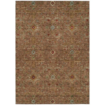 LOOMLAN Rugs Zara Orange Washable Indoor-Outdoor Rug