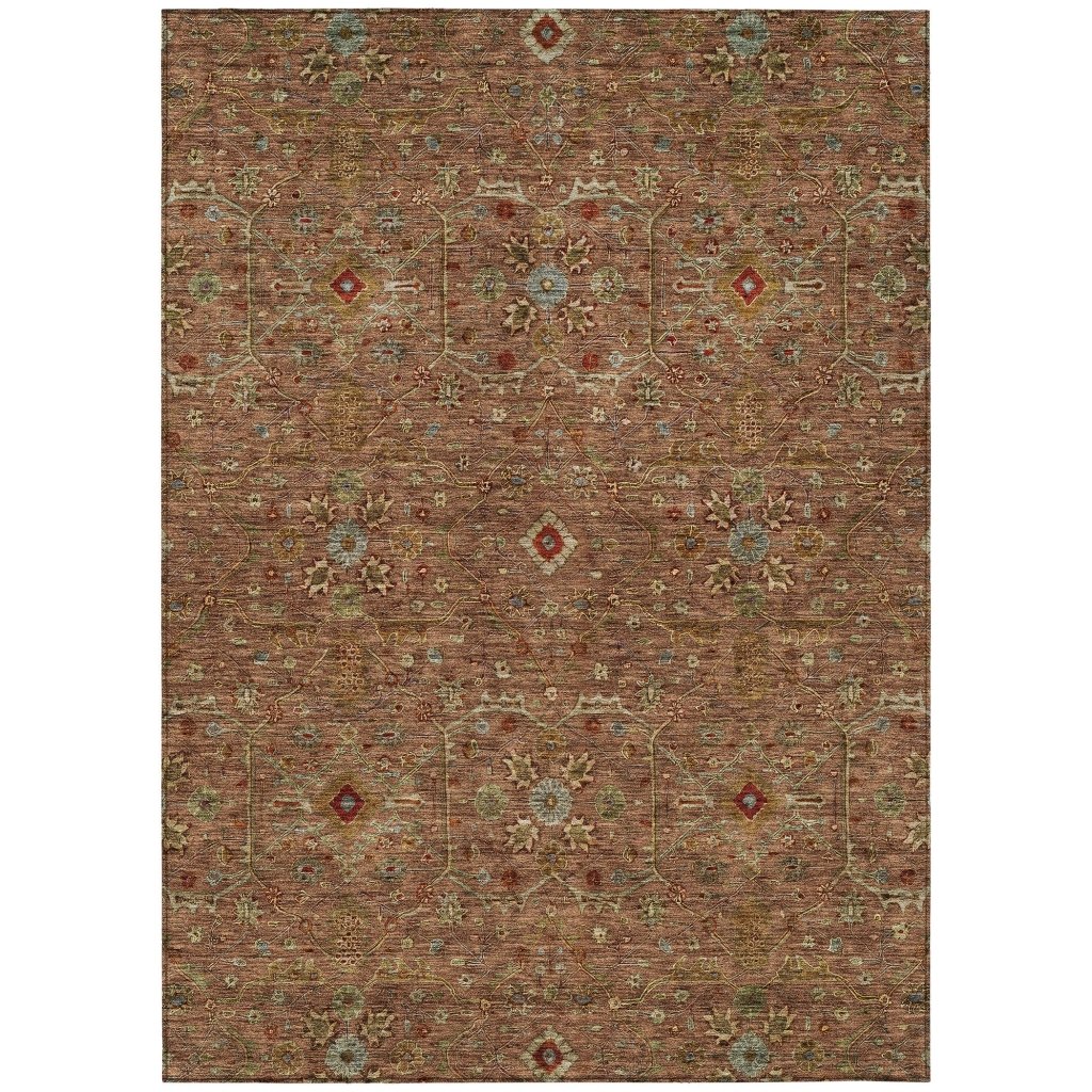LOOMLAN Rugs Zara Orange Washable Indoor-Outdoor Rug
