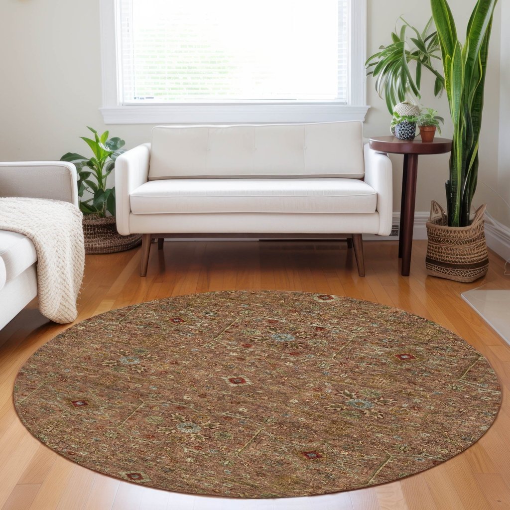 LOOMLAN Rugs Zara Orange Washable Indoor-Outdoor Rug