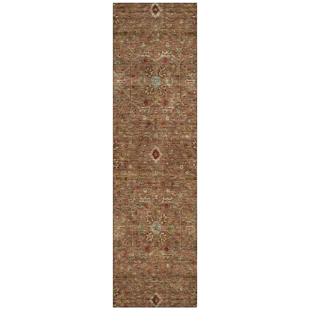 LOOMLAN Rugs Zara Orange Washable Indoor-Outdoor Rug