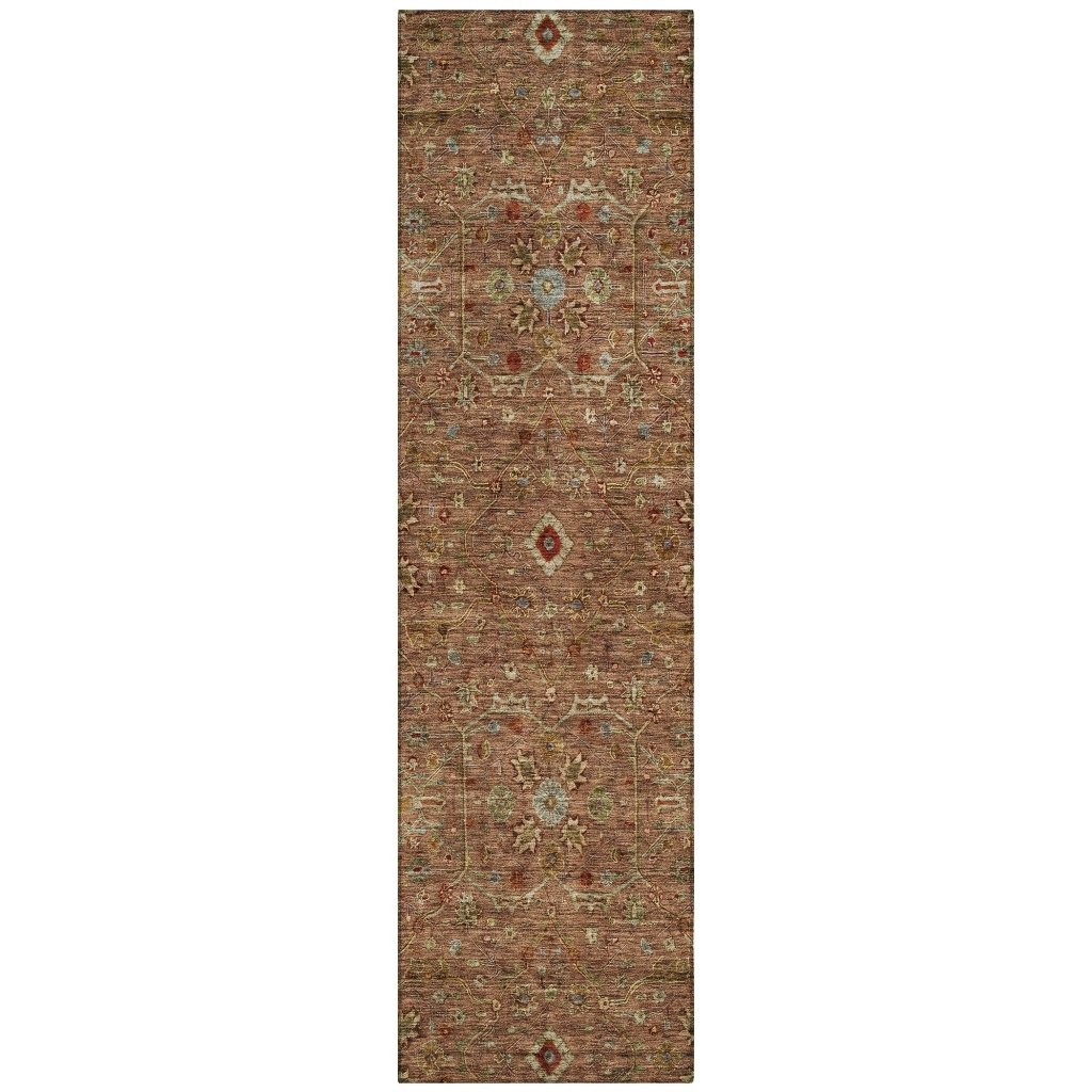LOOMLAN Rugs Zara Orange Washable Indoor-Outdoor Rug