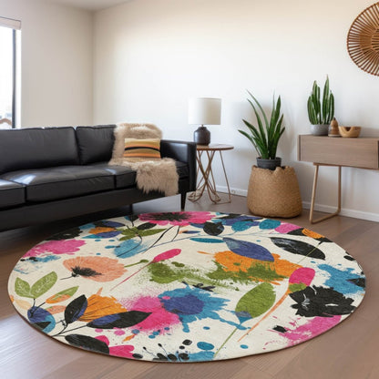 LOOMLAN Rugs Zarabelle Ivory Washable Indoor-Outdoor Rug