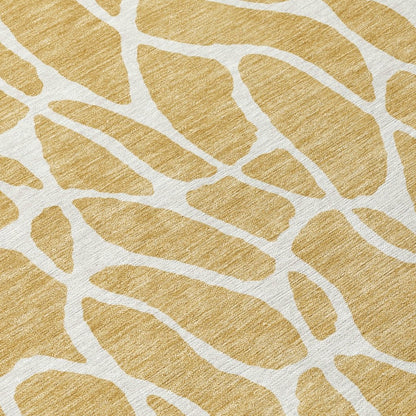 LOOMLAN Rugs Zarelia Gold Washable Indoor-Outdoor Rug