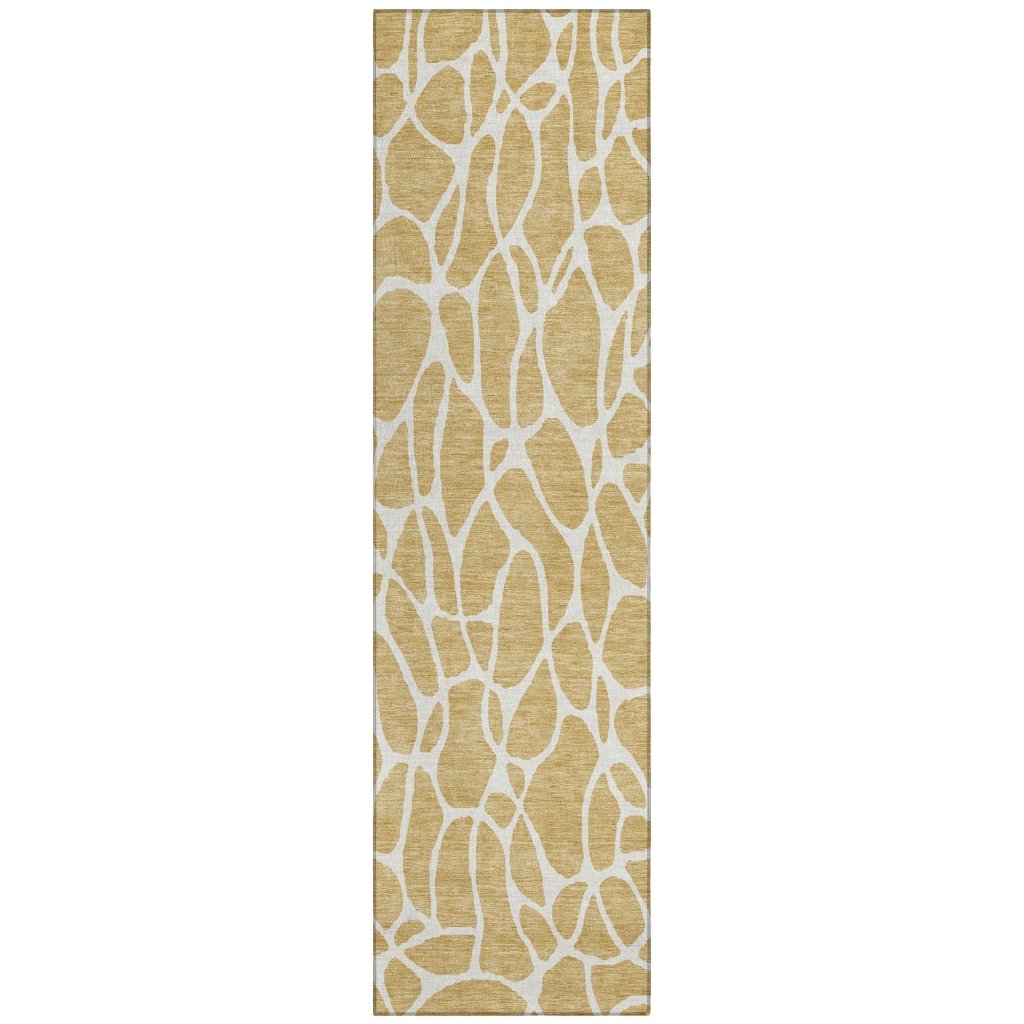 LOOMLAN Rugs Zarelia Gold Washable Indoor-Outdoor Rug