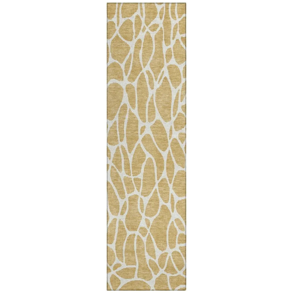 LOOMLAN Rugs Zarelia Gold Washable Indoor-Outdoor Rug