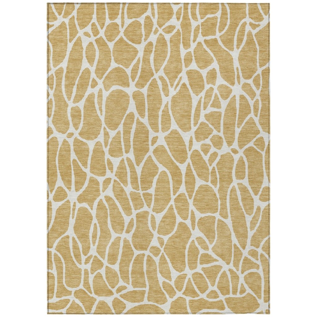 LOOMLAN Rugs Zarelia Gold Washable Indoor-Outdoor Rug