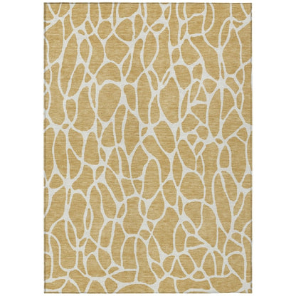 LOOMLAN Rugs Zarelia Gold Washable Indoor-Outdoor Rug