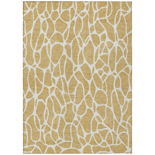 LOOMLAN Rugs Zarelia Gold Washable Indoor-Outdoor Rug