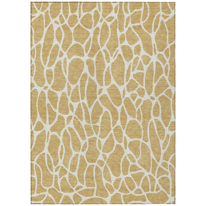 LOOMLAN Rugs Zarelia Gold Washable Indoor-Outdoor Rug