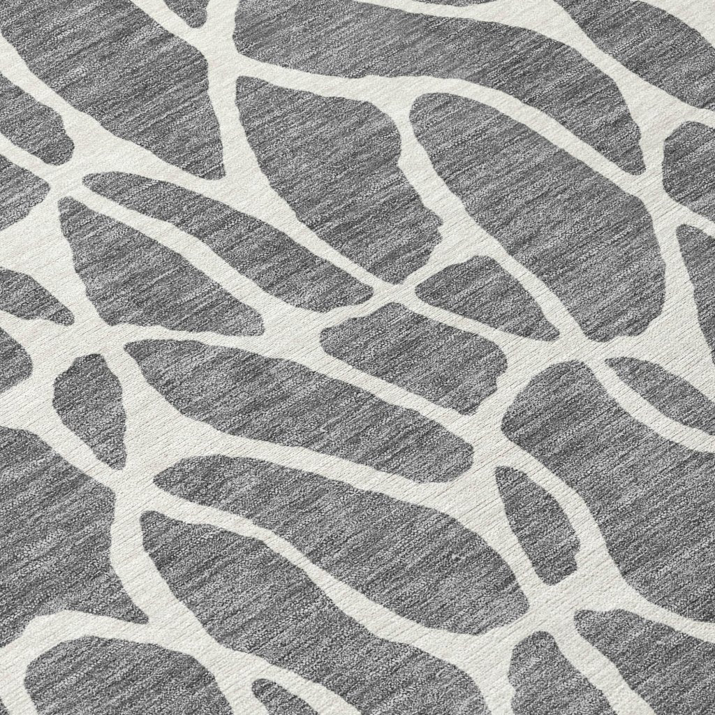 LOOMLAN Rugs Zarelia Gray Washable Indoor-Outdoor Rug
