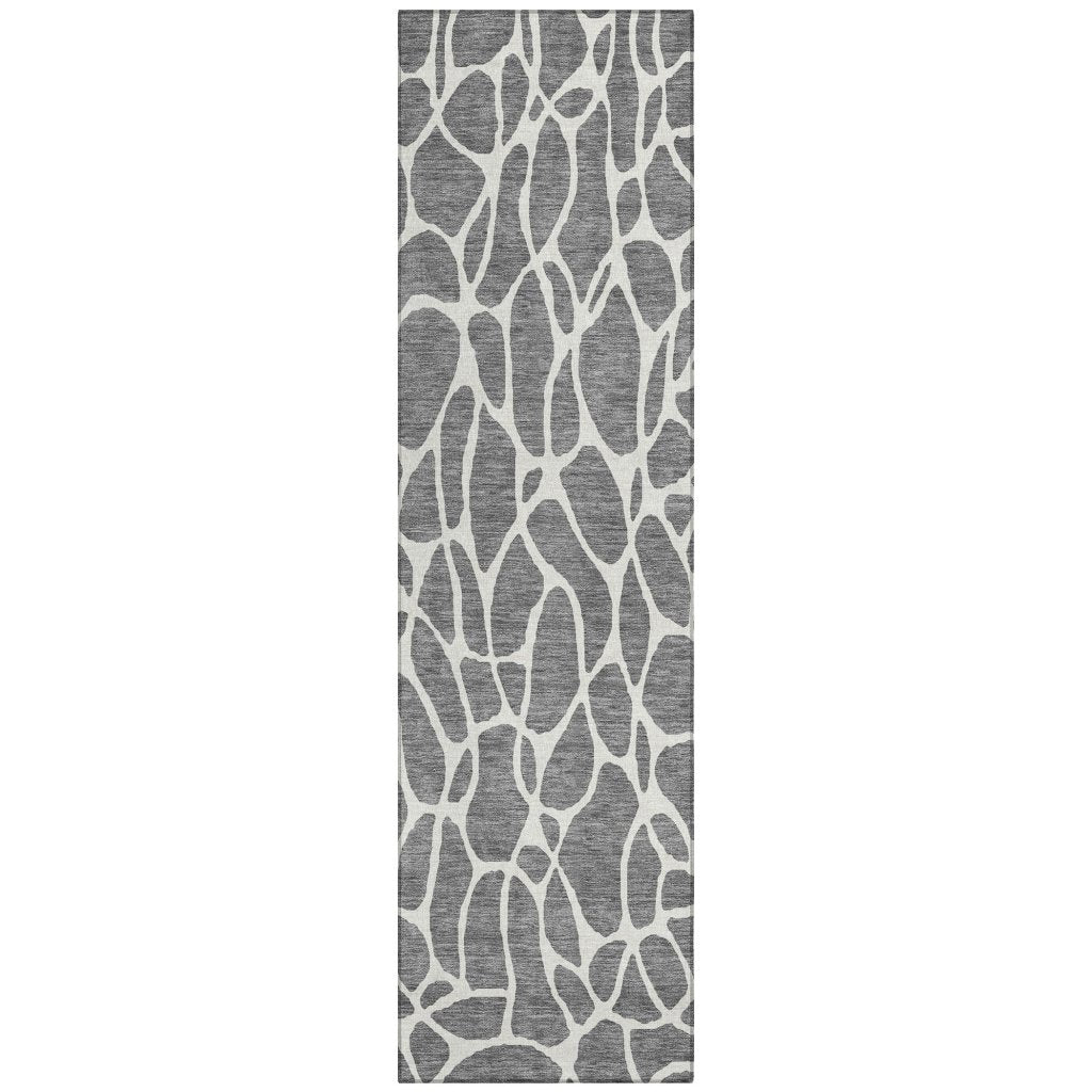LOOMLAN Rugs Zarelia Gray Washable Indoor-Outdoor Rug