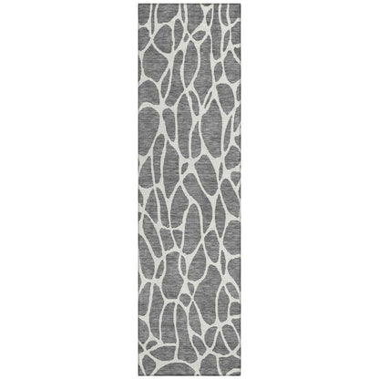LOOMLAN Rugs Zarelia Gray Washable Indoor-Outdoor Rug