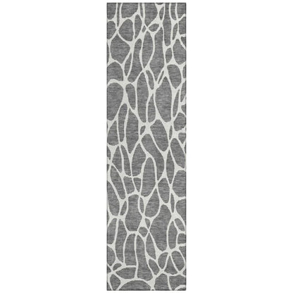 LOOMLAN Rugs Zarelia Gray Washable Indoor-Outdoor Rug
