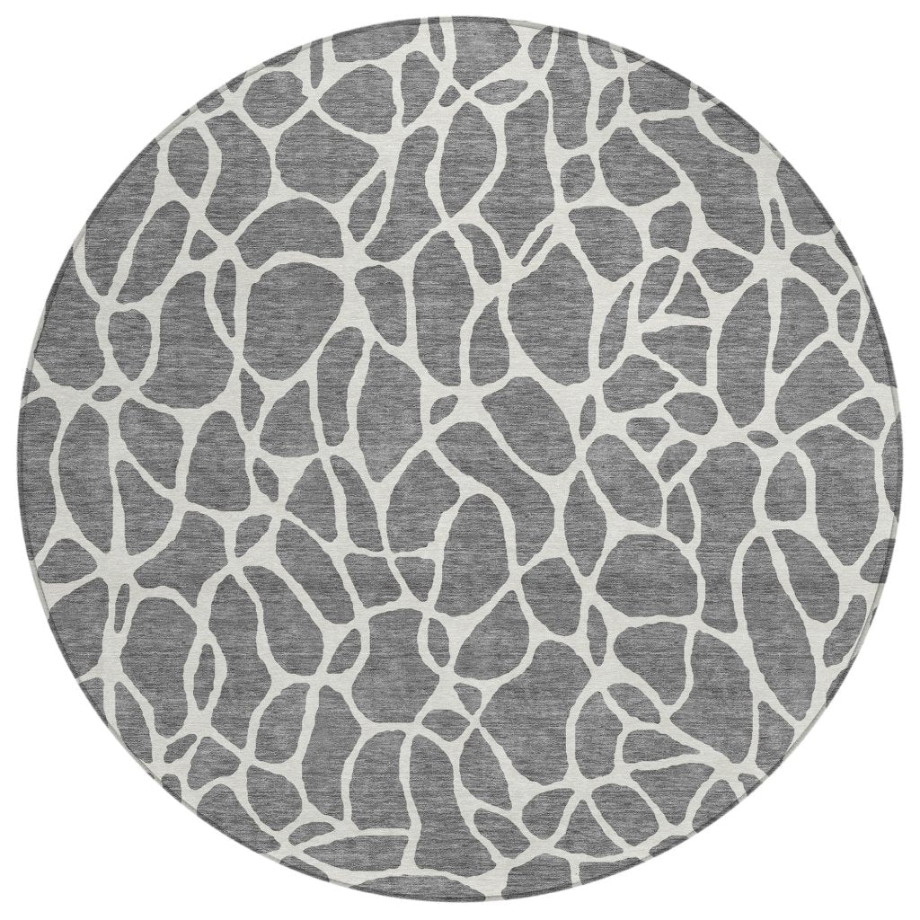 LOOMLAN Rugs Zarelia Gray Washable Indoor-Outdoor Rug