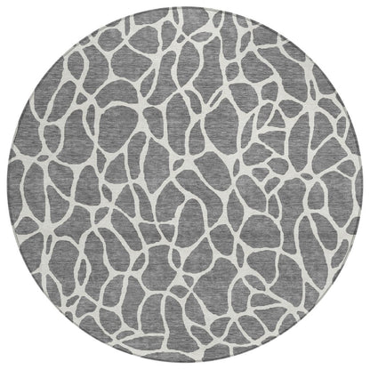 LOOMLAN Rugs Zarelia Gray Washable Indoor-Outdoor Rug