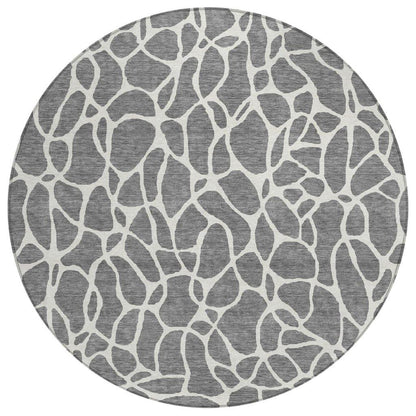 LOOMLAN Rugs Zarelia Gray Washable Indoor-Outdoor Rug