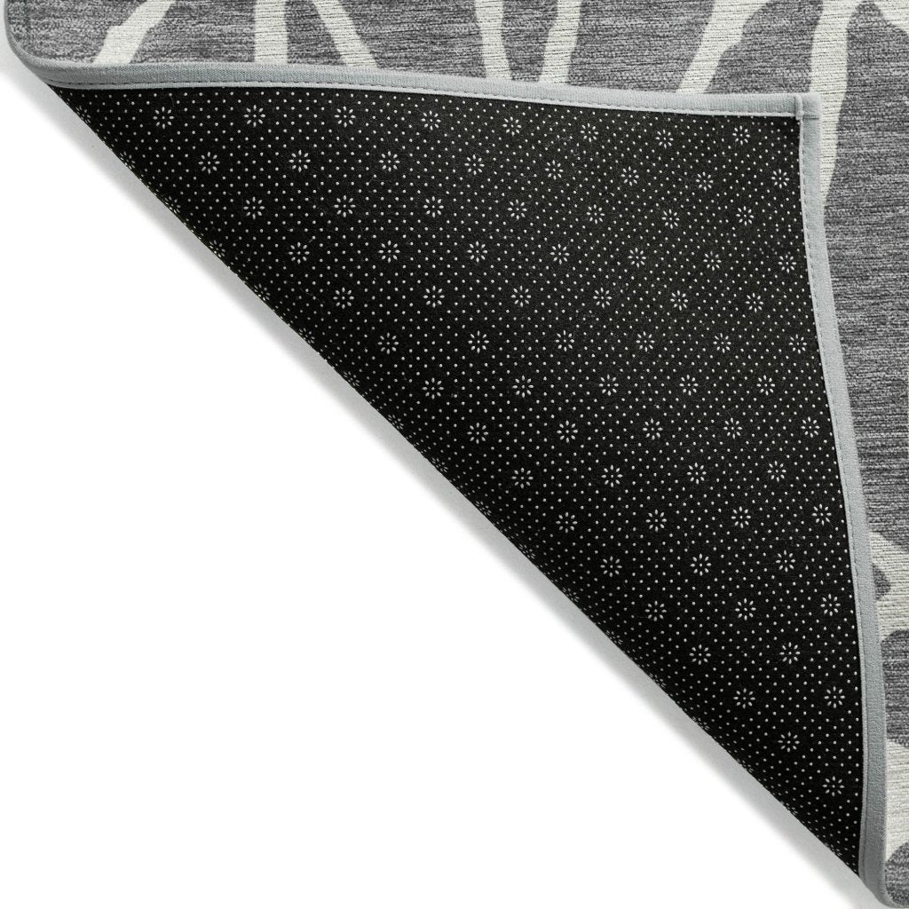 LOOMLAN Rugs Zarelia Gray Washable Indoor-Outdoor Rug