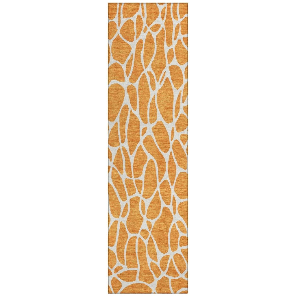 LOOMLAN Rugs Zarelia Orange Washable Indoor-Outdoor Rug