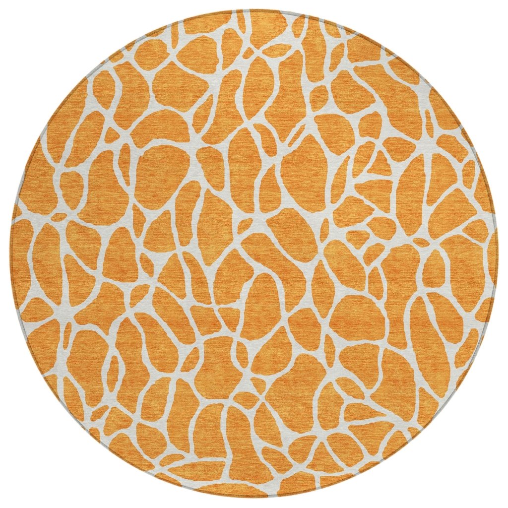 LOOMLAN Rugs Zarelia Orange Washable Indoor-Outdoor Rug