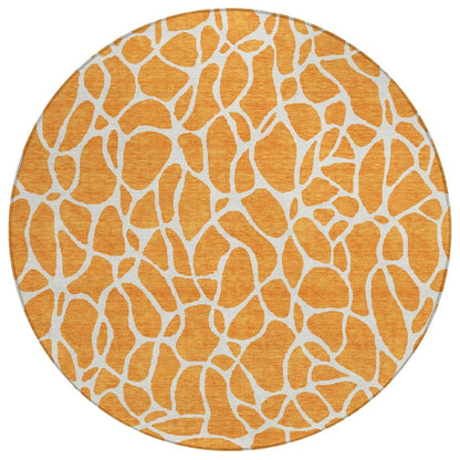 LOOMLAN Rugs Zarelia Orange Washable Indoor-Outdoor Rug