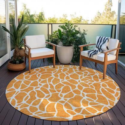 LOOMLAN Rugs Zarelia Orange Washable Indoor-Outdoor Rug