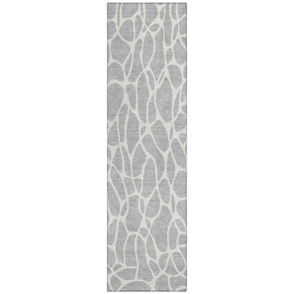 LOOMLAN Rugs Zarelia Silver Washable Indoor-Outdoor Rug