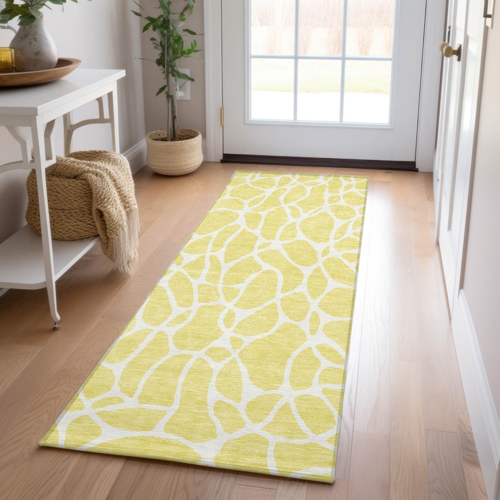 Zarelia Yellow Washable Indoor - Outdoor Rug - LOOMLAN - LOOMLAN Rugs - Outdoor Rugs